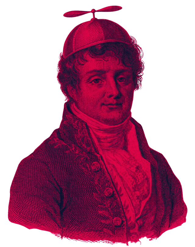 Joseph Fourier portrait peeking from behind the first card